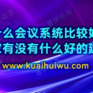 什么会议系统比较好，大家有没有什么好的建议？